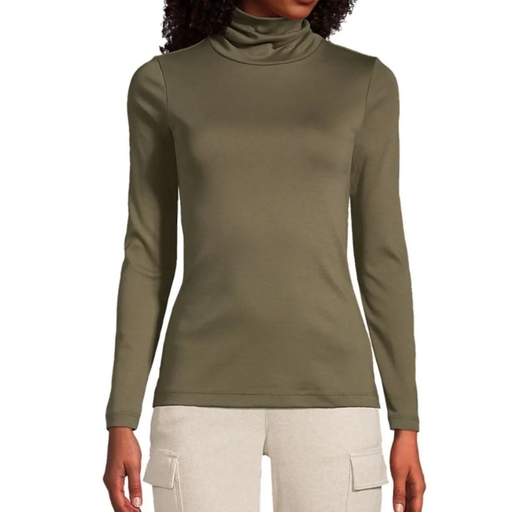 Lands’ end Women's Supima Cotton Long Sleeve Turtleneck